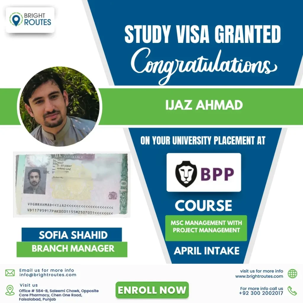 faisalabad-student-ijaz-ahmad-joins-bpp-university-with-support-from-study-abroad-consultant-in-faisalabad-guiding-msc-management-visa-success