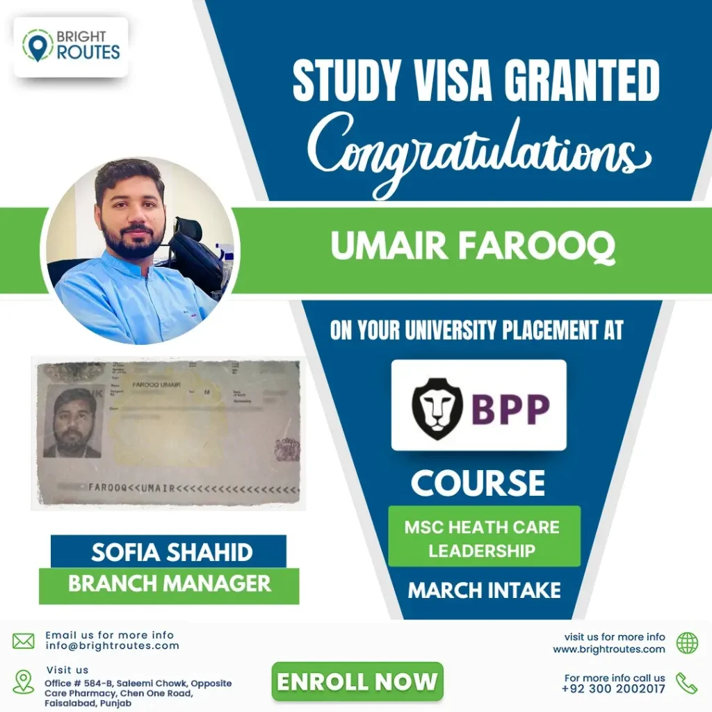 study-abroad-consultant-in-faisalabad-assisted-umair-farooq-in-getting-uk-student-visa-for-healthcare-leadership-program-at-bpp-university-march-2025