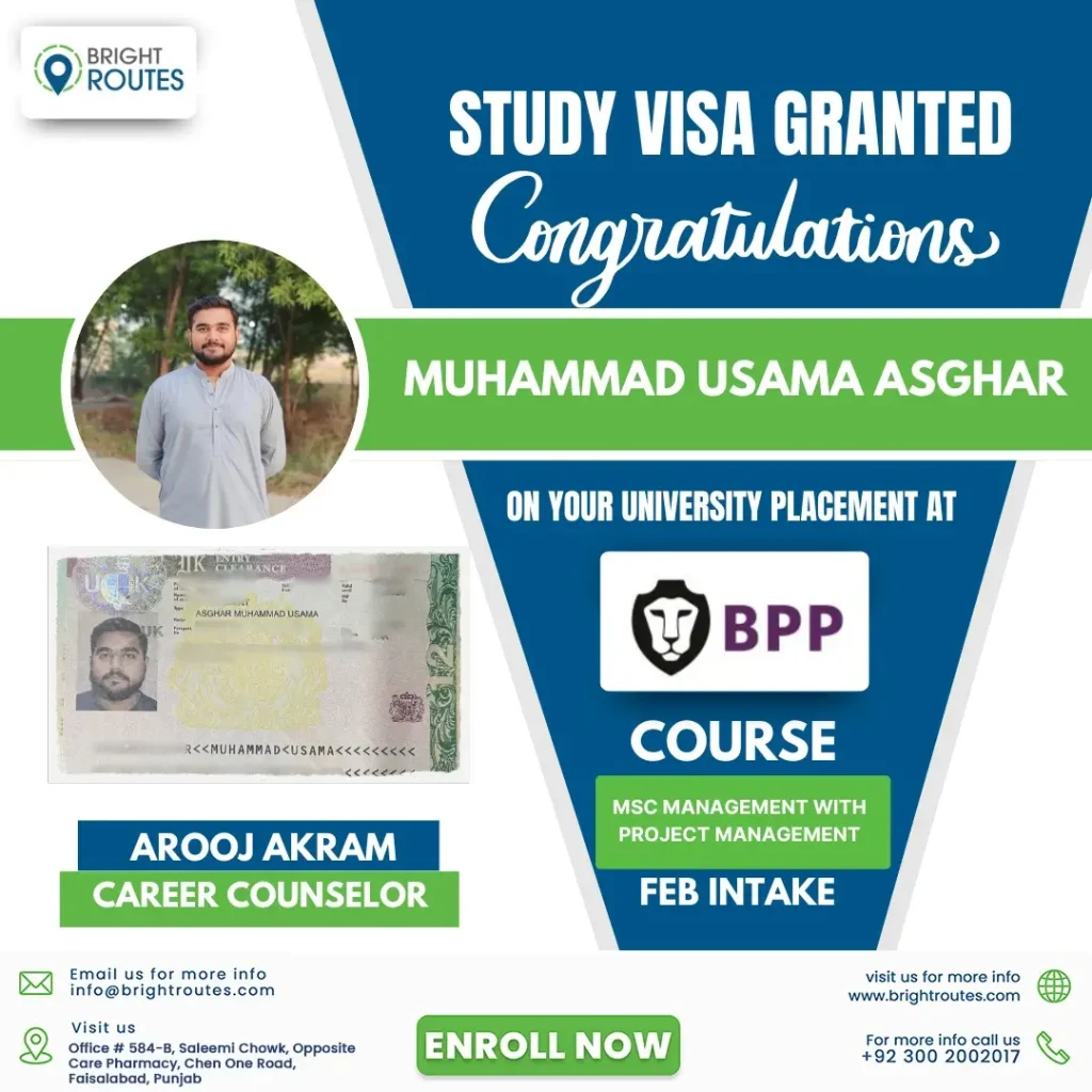 uk-university-admission-granted-to-muhammad-usama-asghar-by-study-abroad-consultant-in-faisalabad-bright-routes-for-bpp-university-february-intake