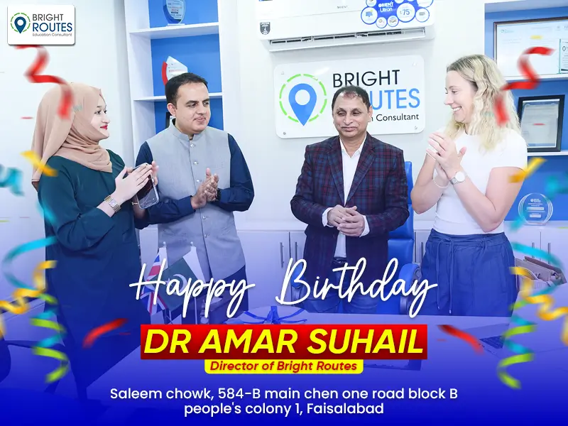 Ceo-Shahzad-Anwar-director-amar-suhail-and-mam-humaira-with-areena-visit-bright-routes-Educational-Consultants-in-Faisalabad